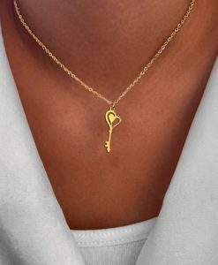 collier clef coeur