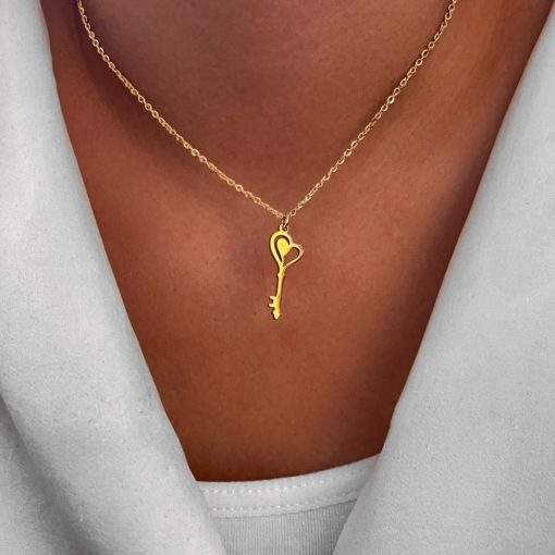 collier clef coeur