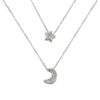 collier double rang lune etoile argent