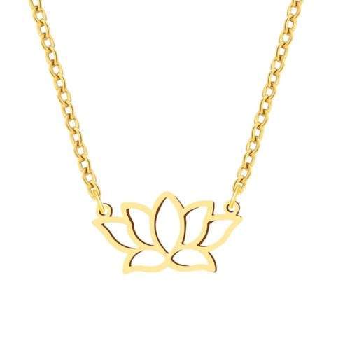 collier fleur de lotus or