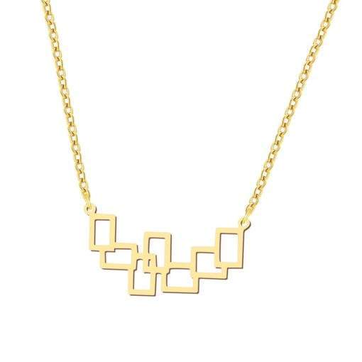 collier geometrique acier