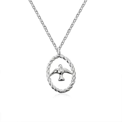 collier hirondelle argent