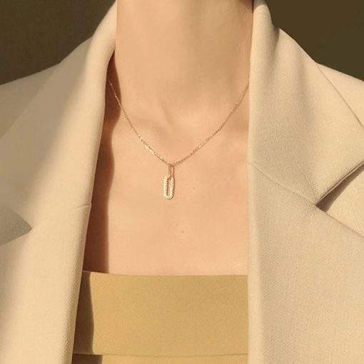 collier minimaliste geometrique femme