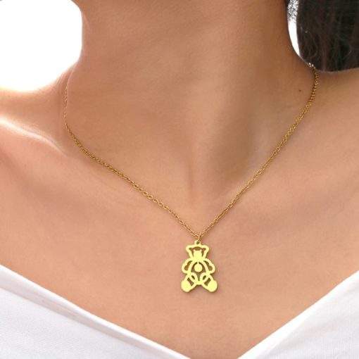 Collier fantaisie femme- pendentif ourson