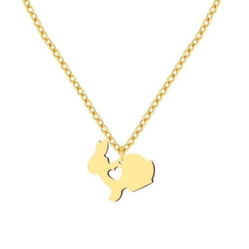 collier pendentif lapin coeur