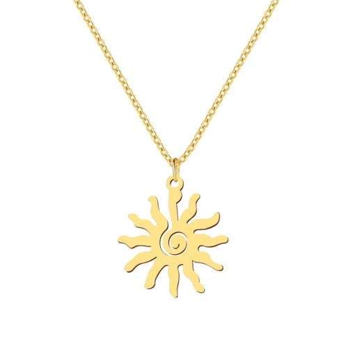 collier pendentif soleil acier