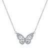 pendentif papillon strass en argent