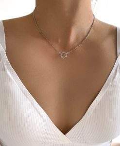 collier cercle strass argent